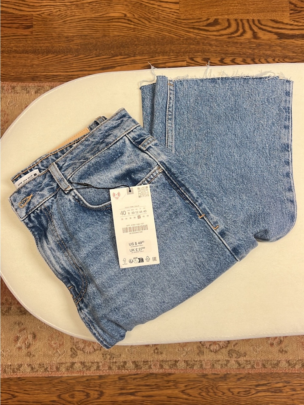 NWT Zara High Rise Straight Leg Jean - Picture 2 of 2